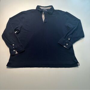 Men's Long Sleeve Polo Shirt - Navy
